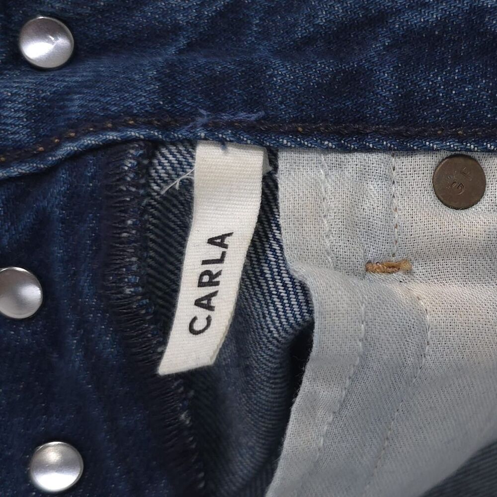 GRLFRND Carla Flare Bootcut Straight Jeans Blue Sunday Raw Hem ORGANIC COTTON 26 - Picture 5 of 16